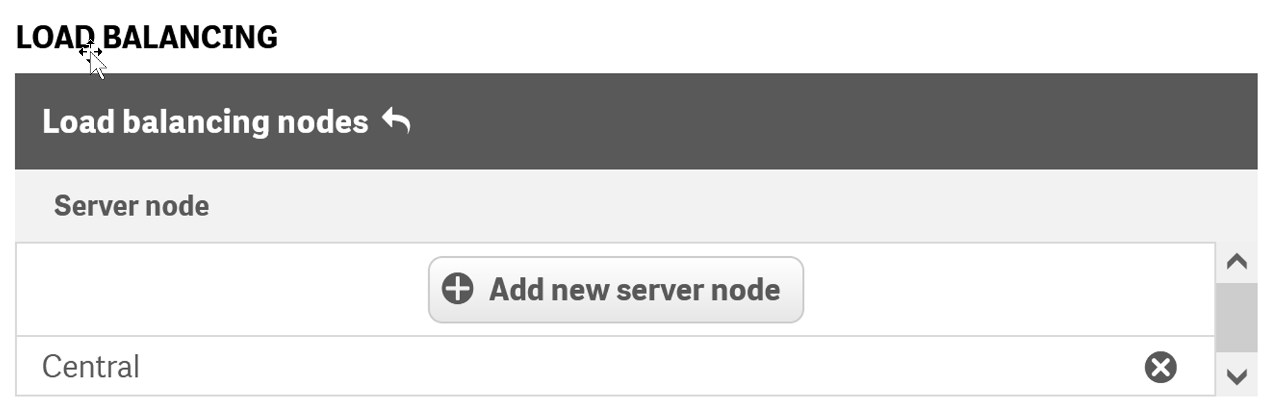 Load balancing settings.