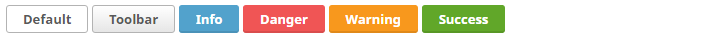 Several button called "Default", "Toolbar", "Info", "Danger", "Warning", and "Success"