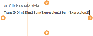 Example extension with table Dimensions and Measures in header