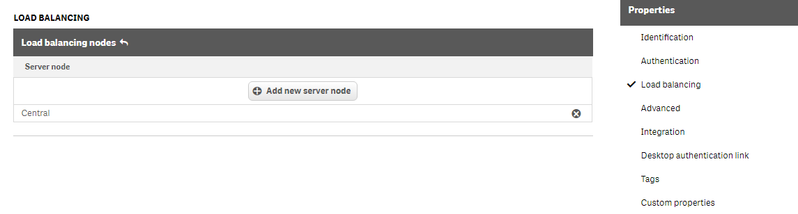 The Load Balancing screen of the New Virtual Proxy dialog.