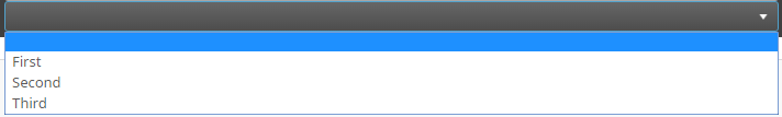 A drop-down list containing "First", "Second", "Third" options.