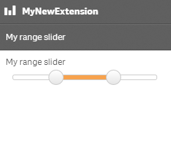 Custom range slider with title object in extension as accordion item