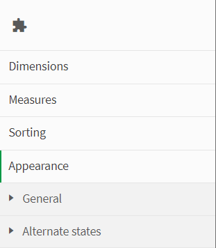 Example properties panel with custom Appearance Options
