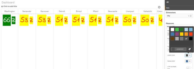 KPI color selection panel