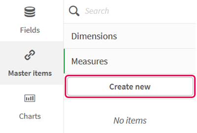 Create new measure button.