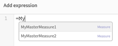 Master measure in expression editor.