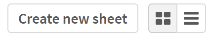 The button for creating a new sheet and toggles for viewing options.