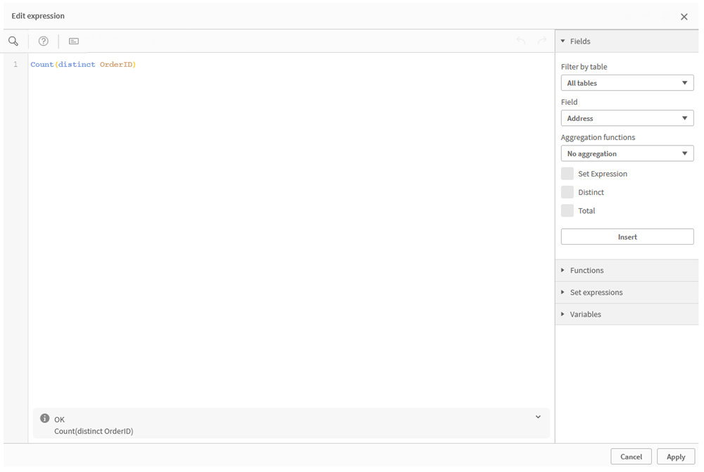 Click to view full size Expression editor