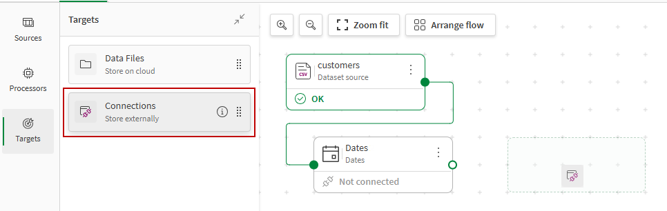 Adding a target via drag and drop