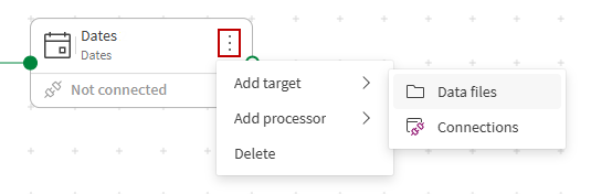 Adding a target via the action menu