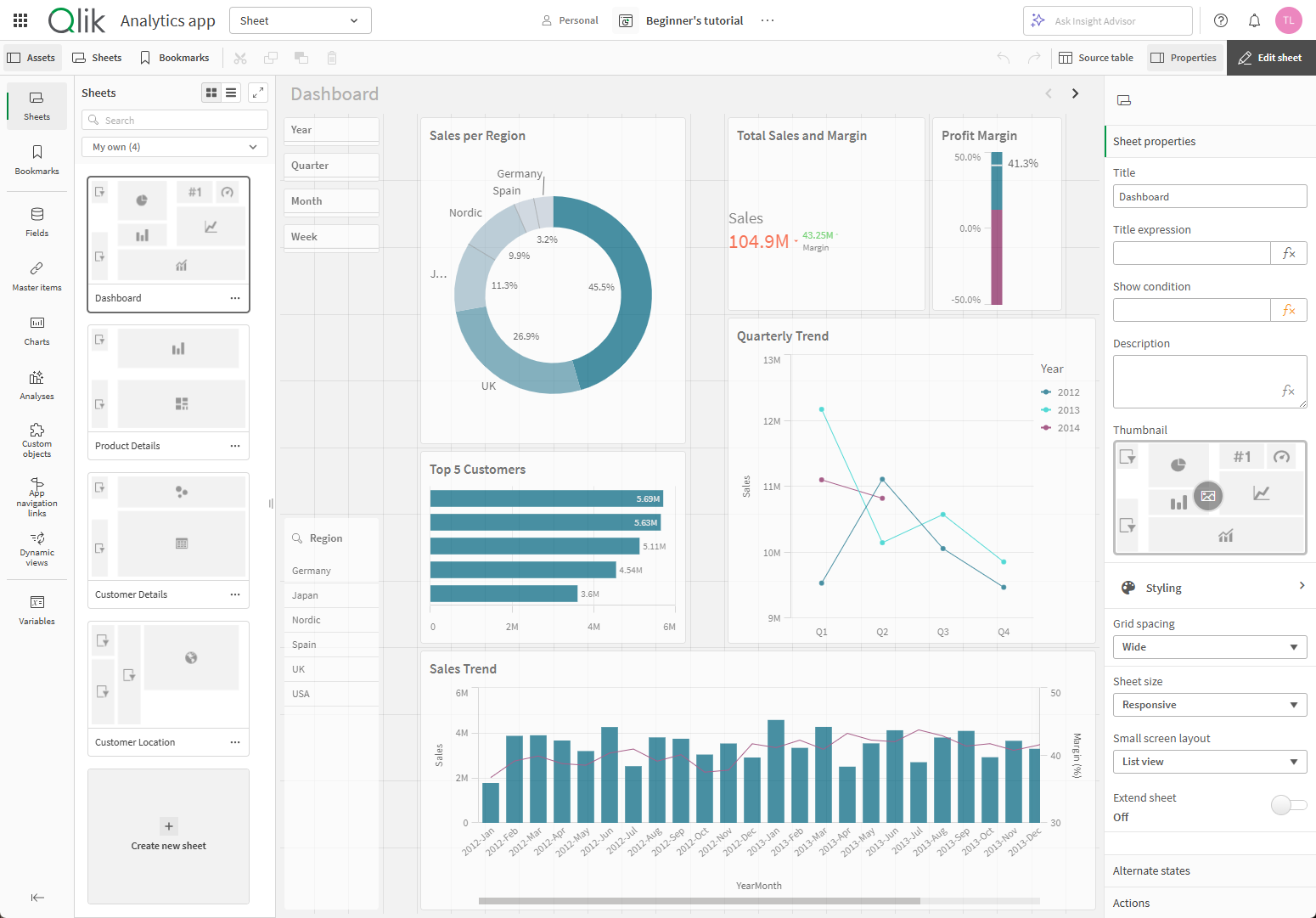 Sheet view in edit mode.