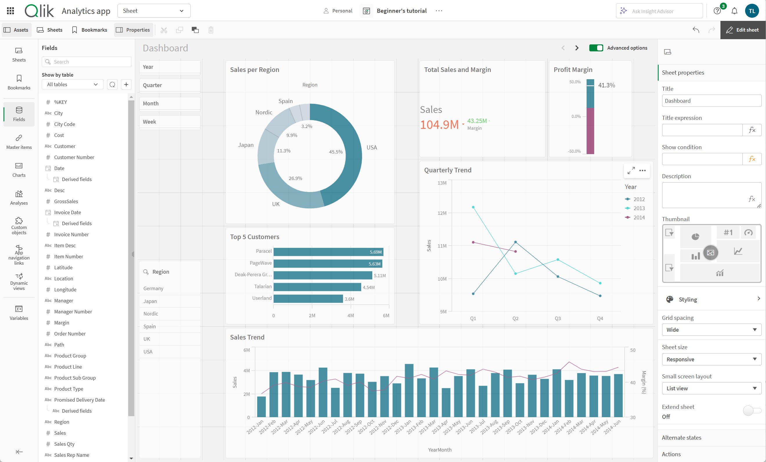 The advanced edit mode for sheets