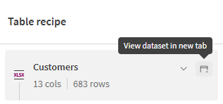 Shortcut to open the dataset in a new tab
