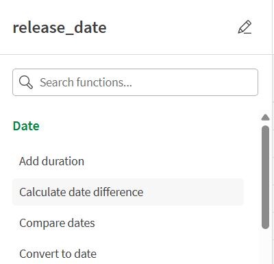 Browing for a function in the list