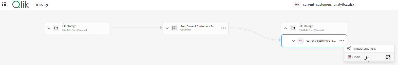 Dataset overview can be opened from the lineage graph