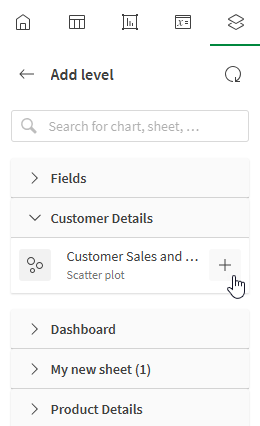 Select the chart to add to the template as a level object