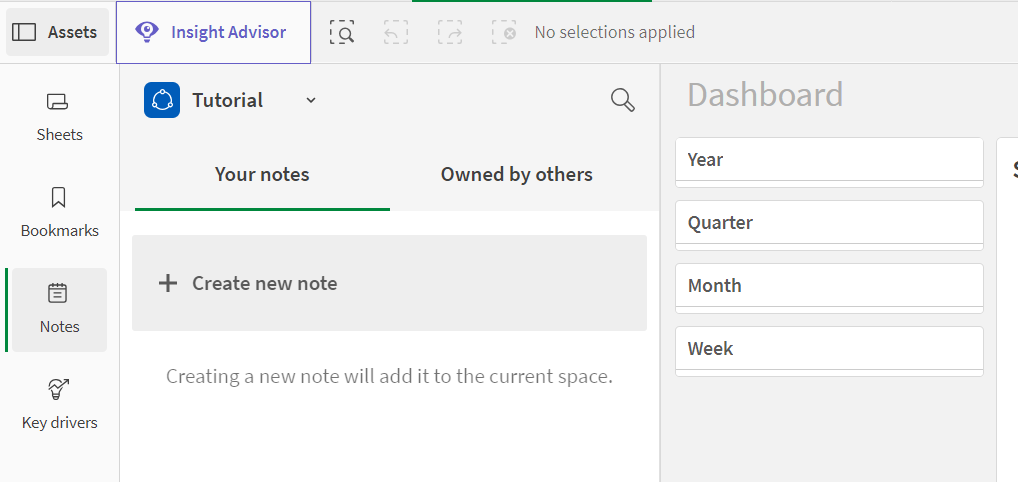 Creating a new note from within a shared space app.