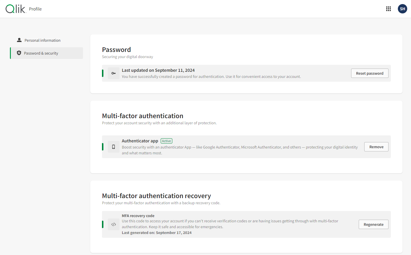 Setup screen with QR code and field to add one-time code.