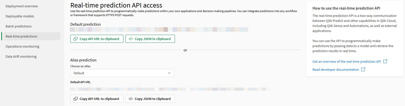 Real time predictions pane.