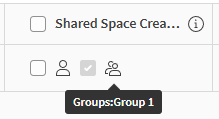Icon for role assigned via a group with a tooltip with the group name shown in the Manage roles dialog.