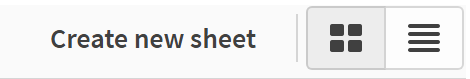 Click to view full size The button for creating a new sheet and toggles for viewing options.