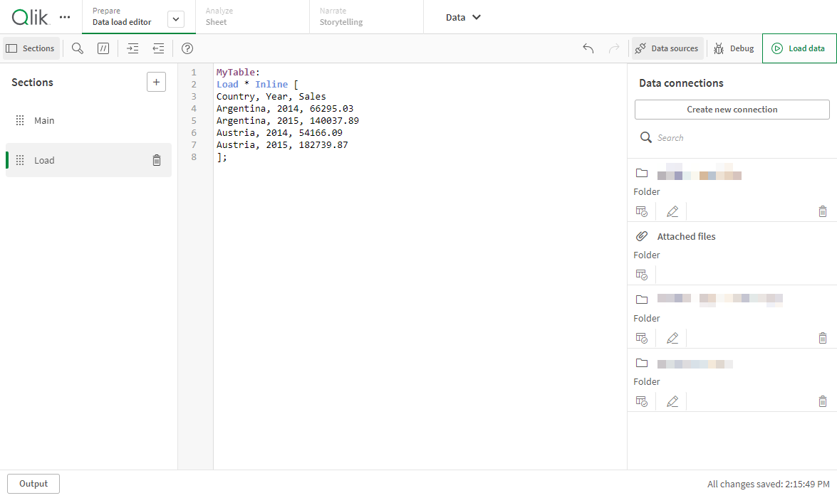 Click to view full size Inline load in data load editor.