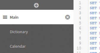 Click to view full size Sections in the Data load editor.