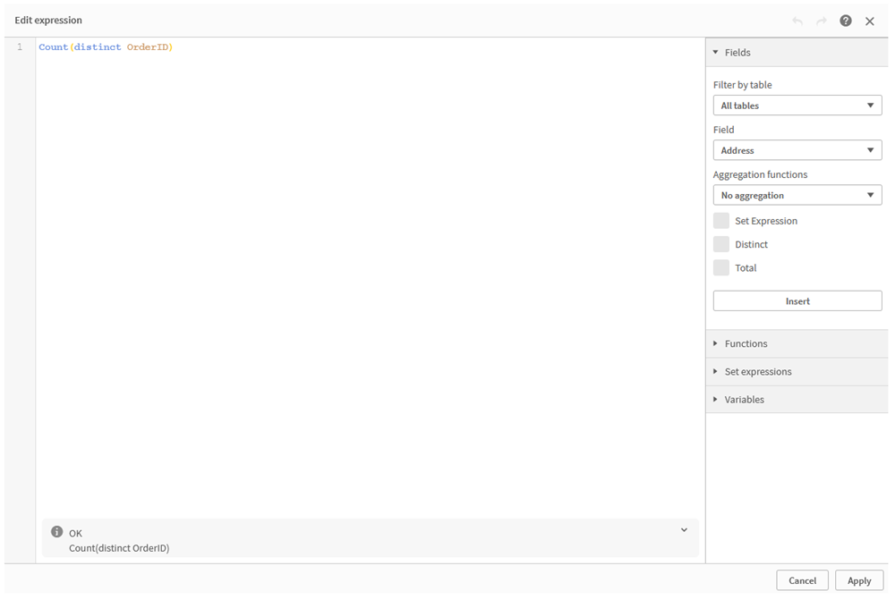 Click to view full size Expression editor