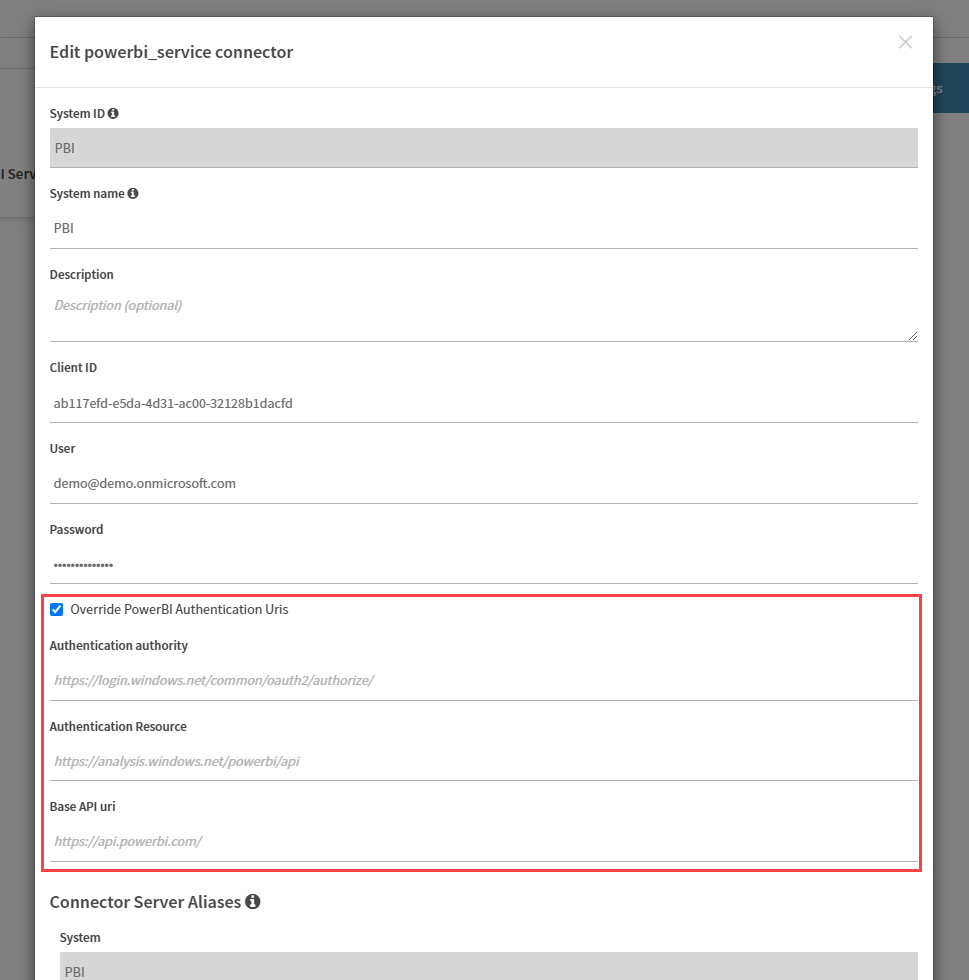 Configuración de autenticación para PowerBI.