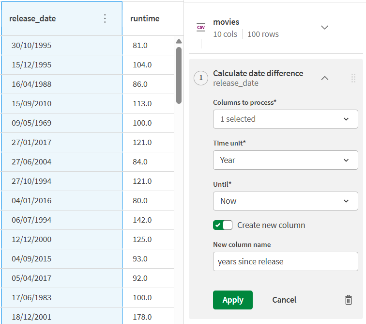Rellenar los parámetros de configuración de una función