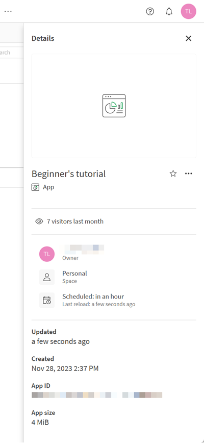 Haga clic para ver a tamaño completo El área de detalles de la app.