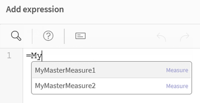 Medida maestra en el editor de expresiones.