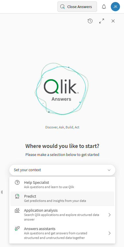 Haga clic para ver a tamaño completo Selección del agente de predict en el chat