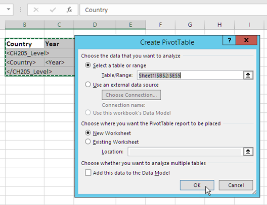 Creación de plantillas de informes de Excel con una tabla dinámica.