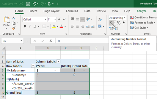 Creación de plantillas de informes de Excel con una tabla dinámica.