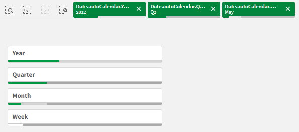 Panel de filtrado con selecciones realizadas.