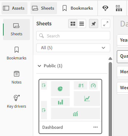 Cliquez pour voir en taille réelle Panneau des ressources ouvert affichant les feuilles de l'application.