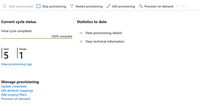 Statut du cycle en cours