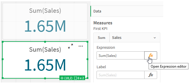 Indicateurs KPI via des modificateurs d'ensemble.