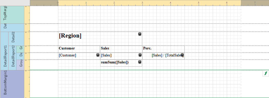 Cliquez pour voir en taille réelle Template with calculated column, and its associated column header, added to the right of the existing columns already created