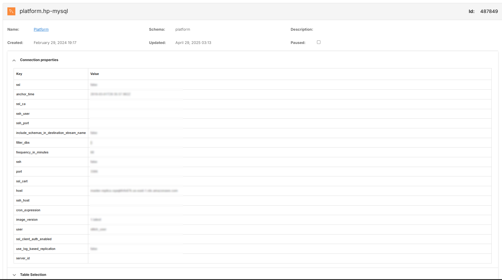 Informations de connexion.