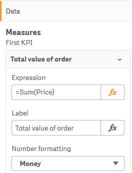 Configuration d'un indicateur KPI.