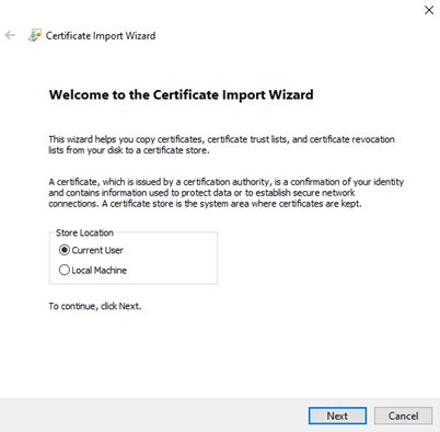 Assistant d'import de certificats