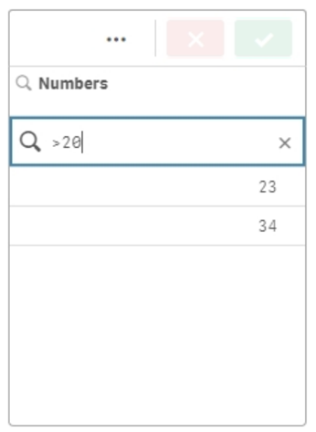 Recherche numérique de valeurs correspondant à une comparaison numérique spécifique (dans ce cas, les valeurs supérieures à 20).