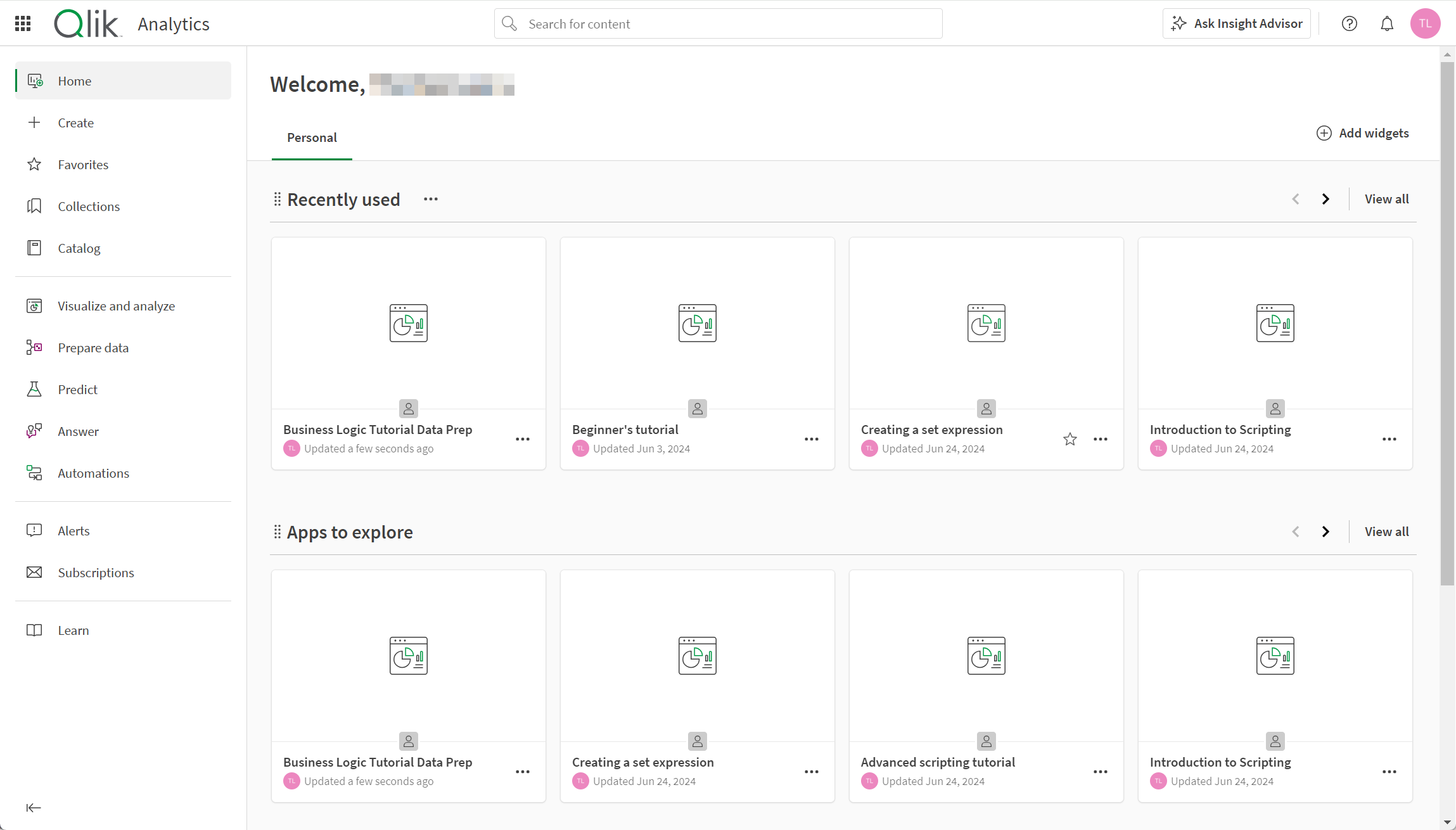 Centro attività Analytics