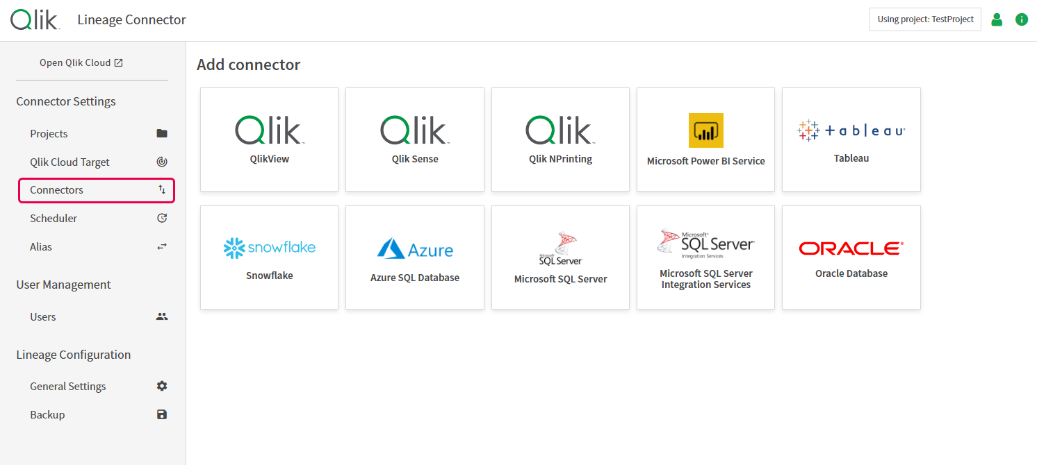 Strumenti BI Qlik Lineage Connectors e sorgenti dati