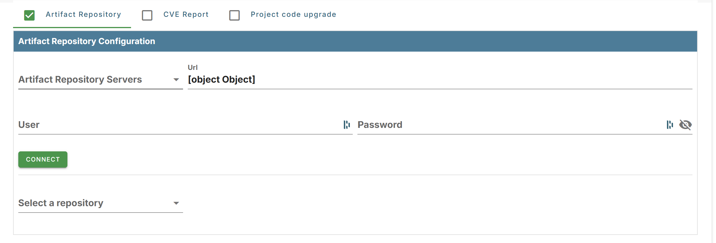 Repository di artefatti.