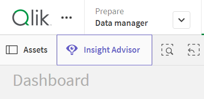 Insight Advisor を開くための Insight Advisor ボタン。