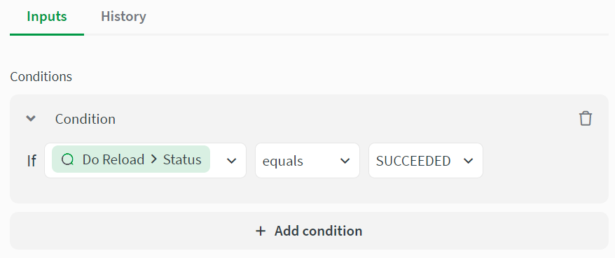 condition block inputs