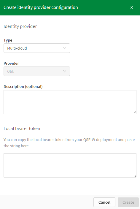 Click to view full size The IdP configuration pane with input fields.
